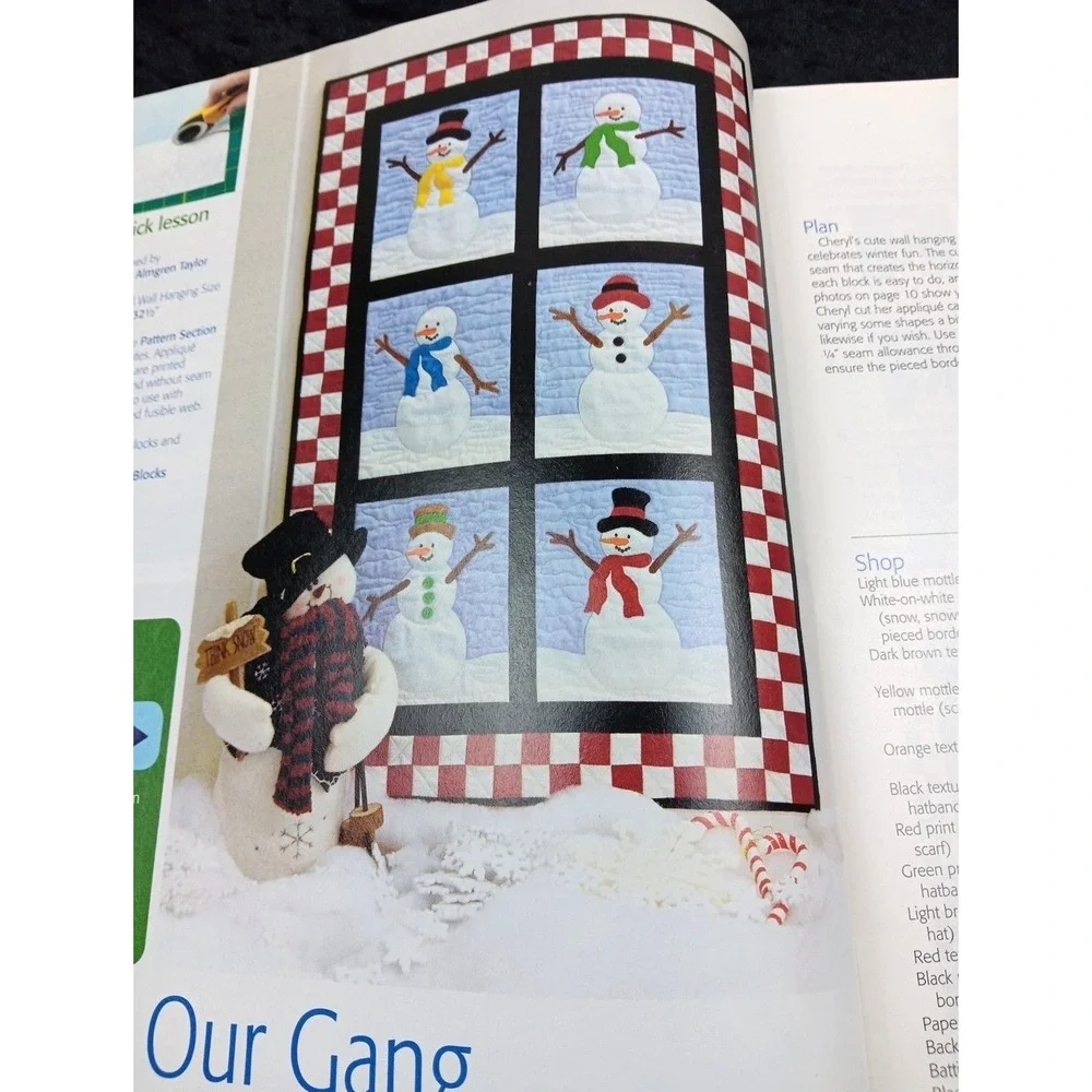 McCall's Quick Quilts Magazine Dec Jan 2012 18 Winter Holiday Patterns Snowman